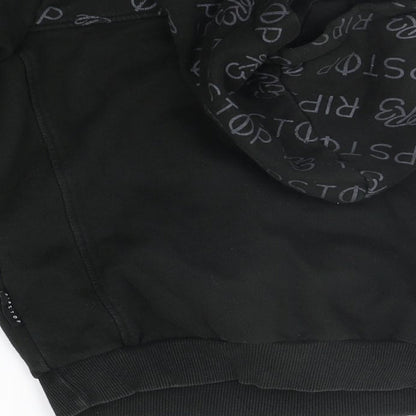 Ribstop Boys Black   Pullover Hoodie Size L