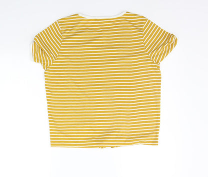 Womens UK Size 14 Select Yellow Basic T-Shirt