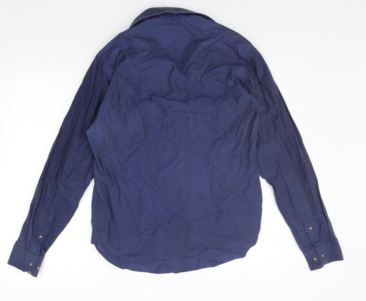 Moss London Mens Blue    Button-Up Size 16