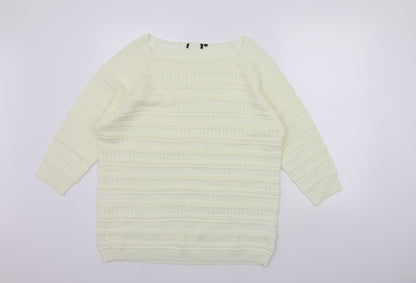Womens UK Size XL Mia Moda Yellow Pullover Jumper