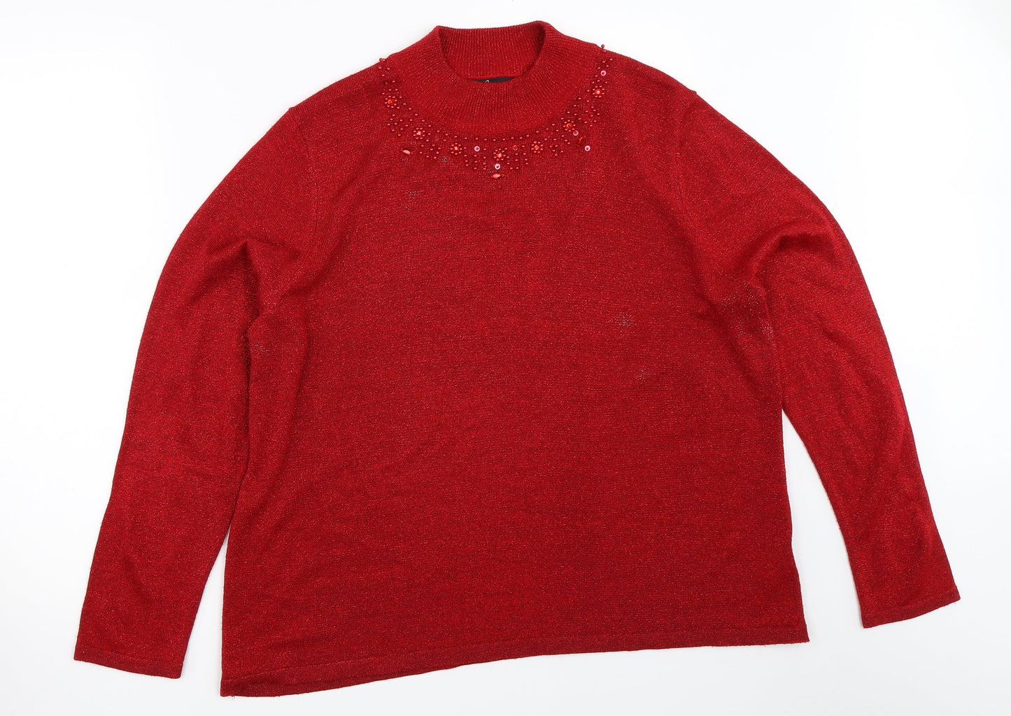 Womens UK Size L BM Red Pullover Jumper
