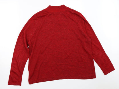 Womens UK Size L BM Red Pullover Jumper