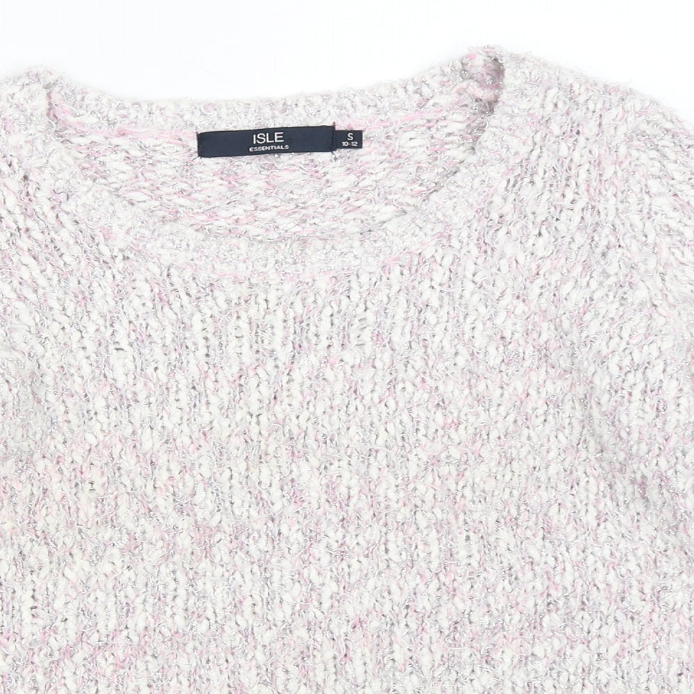 Womens UK Size S Isle Pink Pullover Jumper
