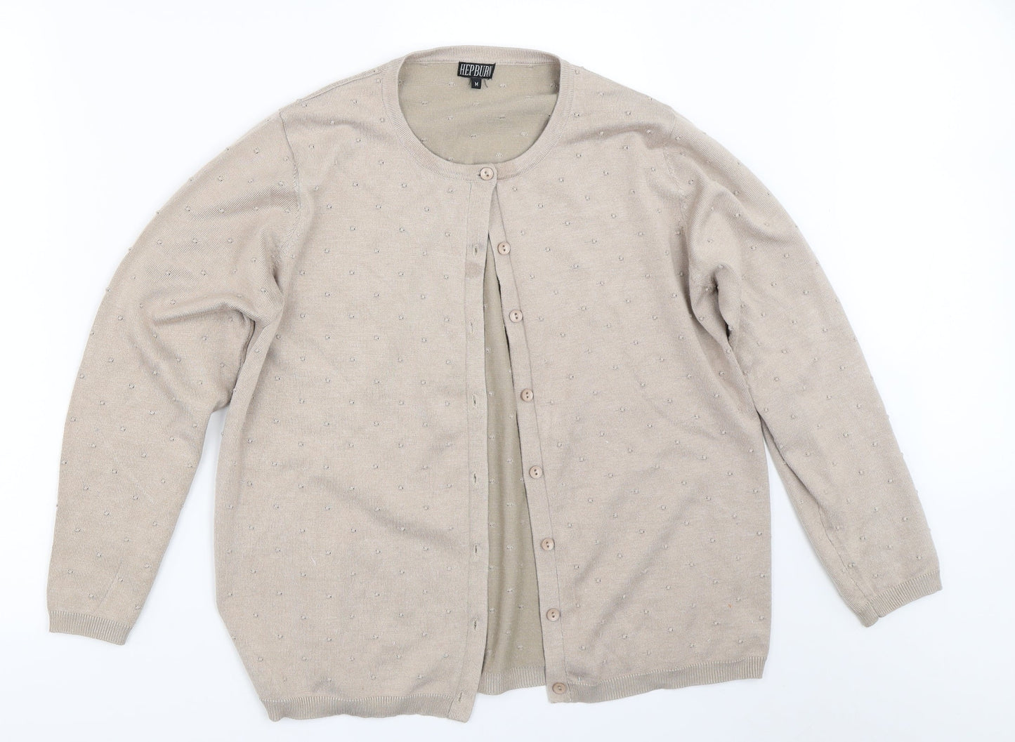 Womens UK Size M Hepburn Beige Cardigan Jumper