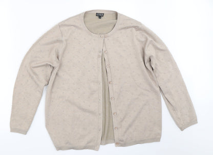 Womens UK Size M Hepburn Beige Cardigan Jumper