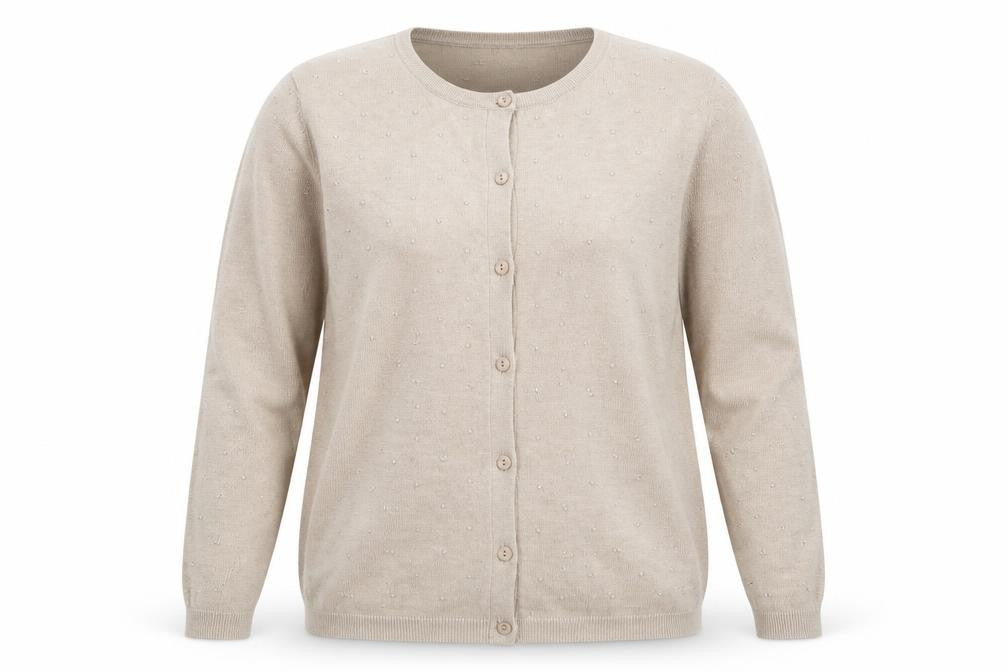 Womens UK Size M Hepburn Beige Cardigan Jumper