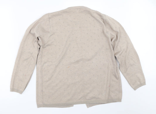 Hepburn Womens Beige   Cardigan Jumper Size M