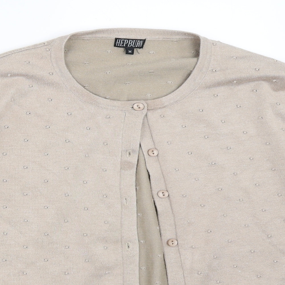 Womens UK Size M Hepburn Beige Cardigan Jumper