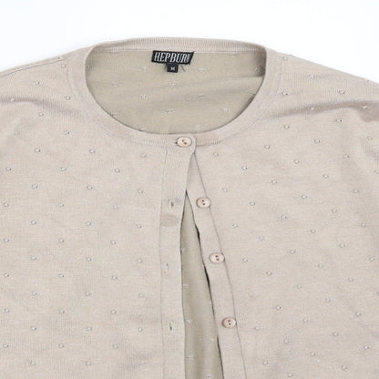 Womens UK Size M Hepburn Beige Cardigan Jumper