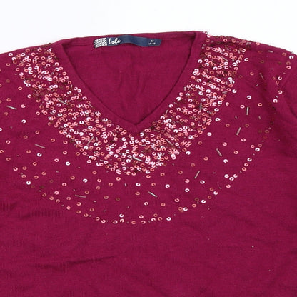 Isle Womens Purple   Pullover Jumper Size M