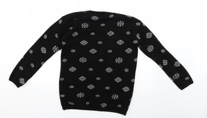 Internacionale Mens Black Geometric  Pullover Jumper Size M  - Christmas