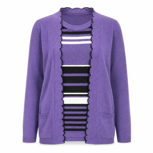 Womens UK Size S Envy Purple Pullover Jumper