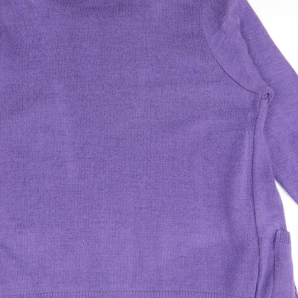 Envy Womens Purple Striped  Pullover Jumper Size S