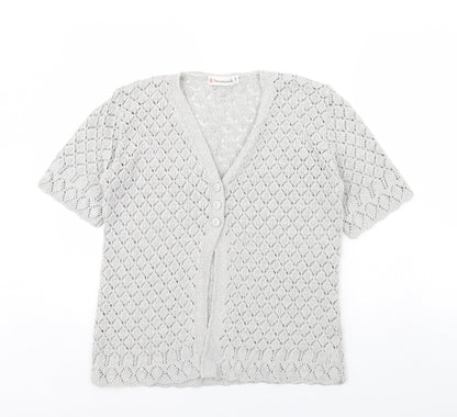 Womens UK Size L Beaumonde Grey Cardigan Jumper