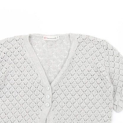 Womens UK Size L Beaumonde Grey Cardigan Jumper