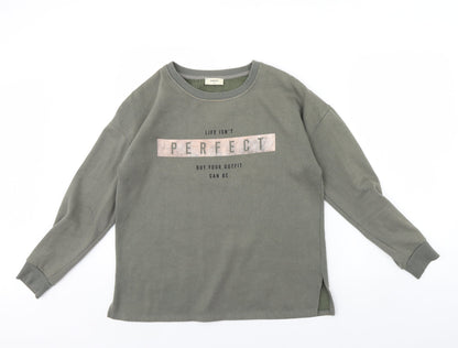 Womens UK Size 14 Papaya Green Pullover Jumper
