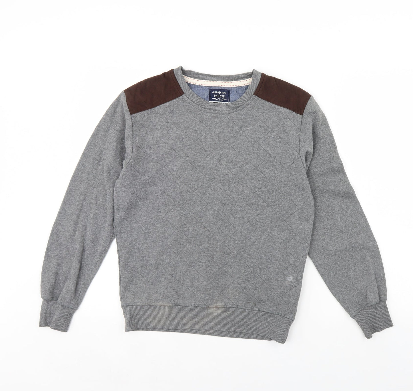 Blue Inc Mens Grey   Pullover Jumper Size XS  - Elbow pads