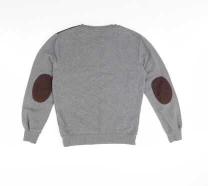 Blue Inc Mens Grey   Pullover Jumper Size XS  - Elbow pads