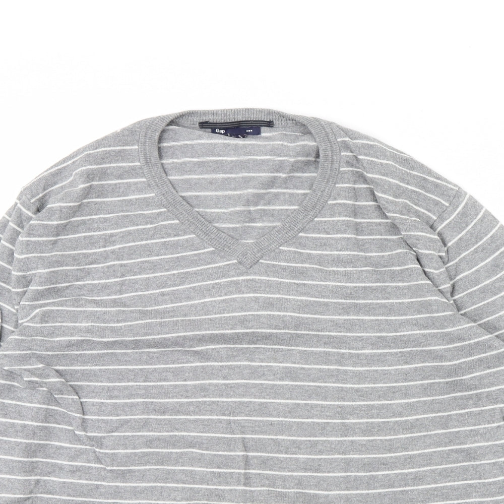 Gap Mens Green Striped  Pullover Jumper Size M