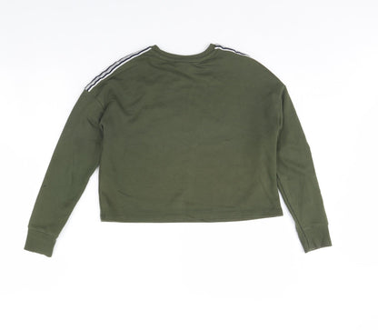 Preworn Girls Green   Pullover Jumper Size 11 Years  - Emoji