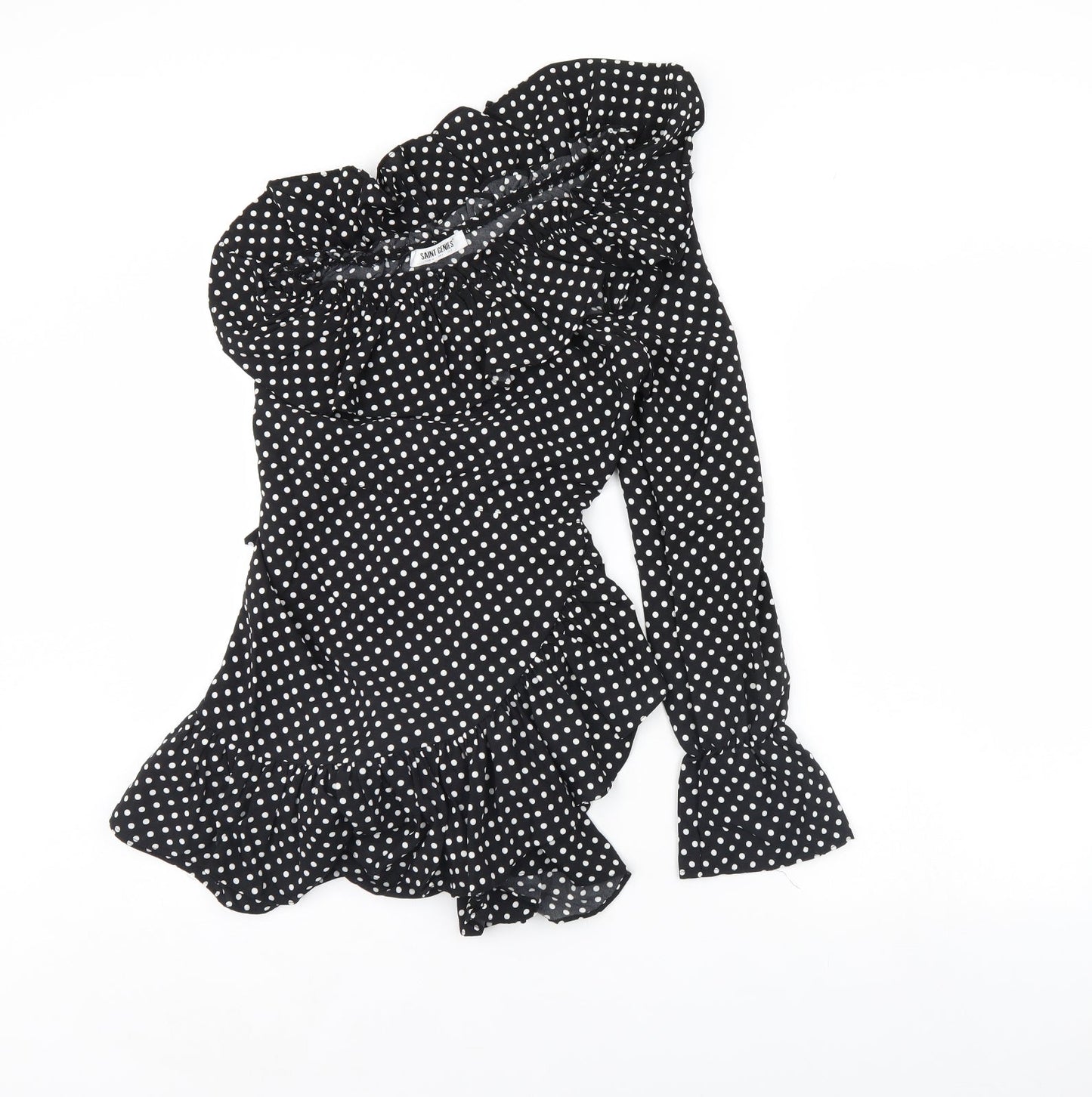 Saint Genies Womens Black Polka Dot  Mini  Size 6