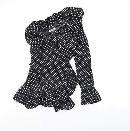 Saint Genies Womens Black Polka Dot  Mini  Size 6