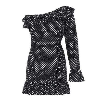 Saint Genies Womens Black Polka Dot  Mini  Size 6