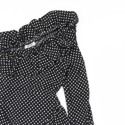 Saint Genies Womens Black Polka Dot  Mini  Size 6