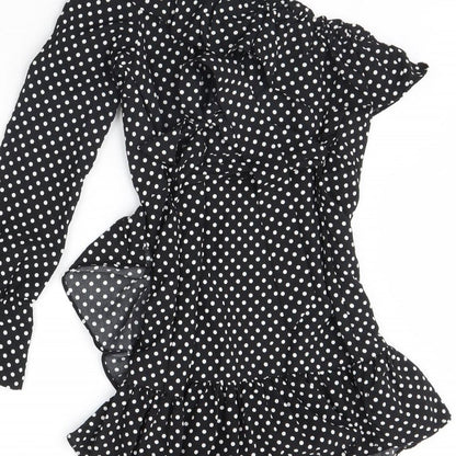 Saint Genies Womens Black Polka Dot  Mini  Size 6
