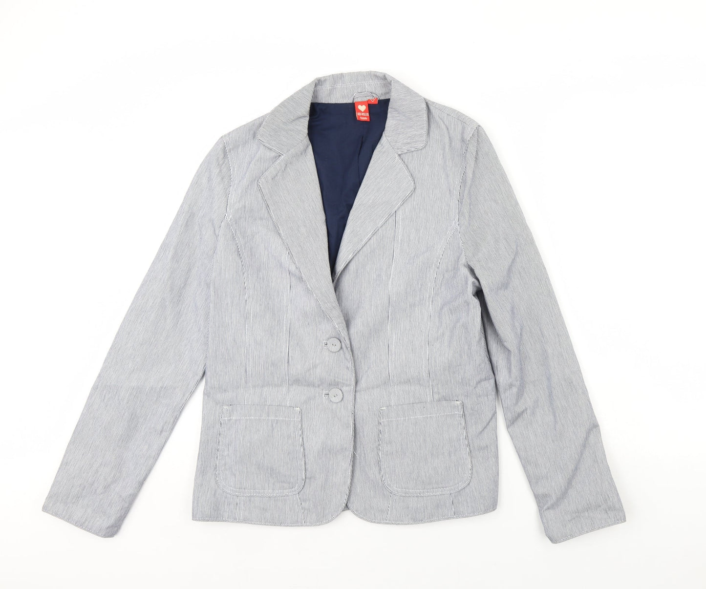 Hoi Polloi Womens Blue Striped  Jacket Blazer Size 16