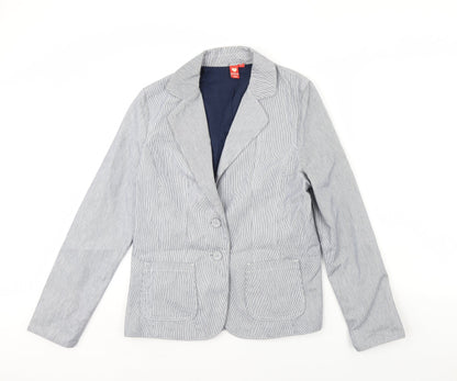 Hoi Polloi Womens Blue Striped  Jacket Blazer Size 16