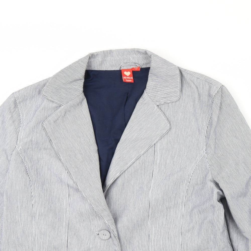 Hoi Polloi Womens Blue Striped  Jacket Blazer Size 16