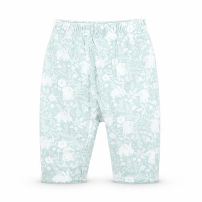 Front view of Tu girls’ green floral sweatpants, size 0-3, months