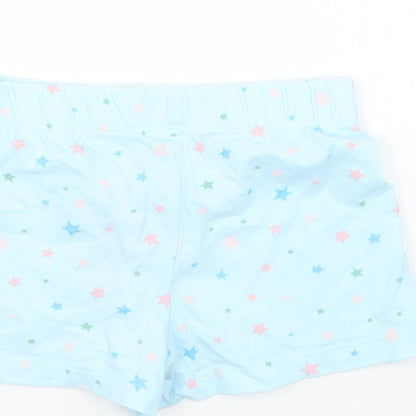 Marks and Spencer Girls Blue Geometric  Cropped Trousers Size 12-18 Months