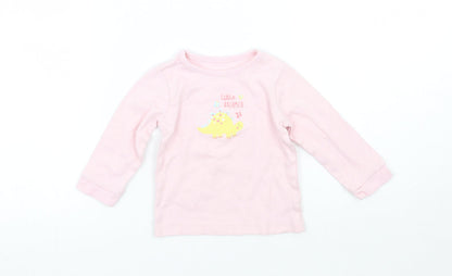 George Girls Pink   Basic T-Shirt Size 12-18 Months