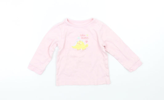 George Girls Pink   Basic T-Shirt Size 12-18 Months