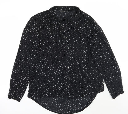 George Womens Black Polka Dot  Basic Button-Up Size 12