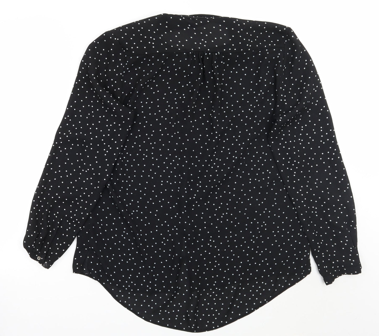 George Womens Black Polka Dot  Basic Button-Up Size 12