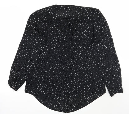 George Womens Black Polka Dot  Basic Button-Up Size 12