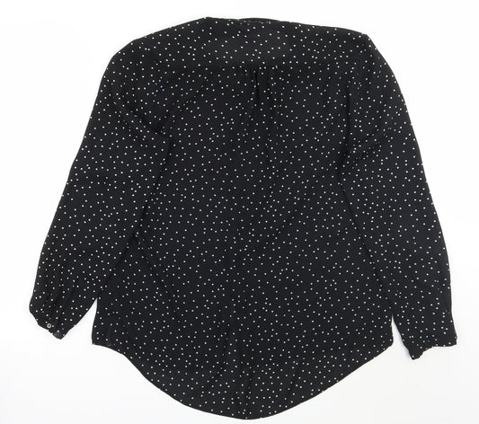 George Womens Black Polka Dot  Basic Button-Up Size 12