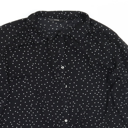 George Womens Black Polka Dot  Basic Button-Up Size 12
