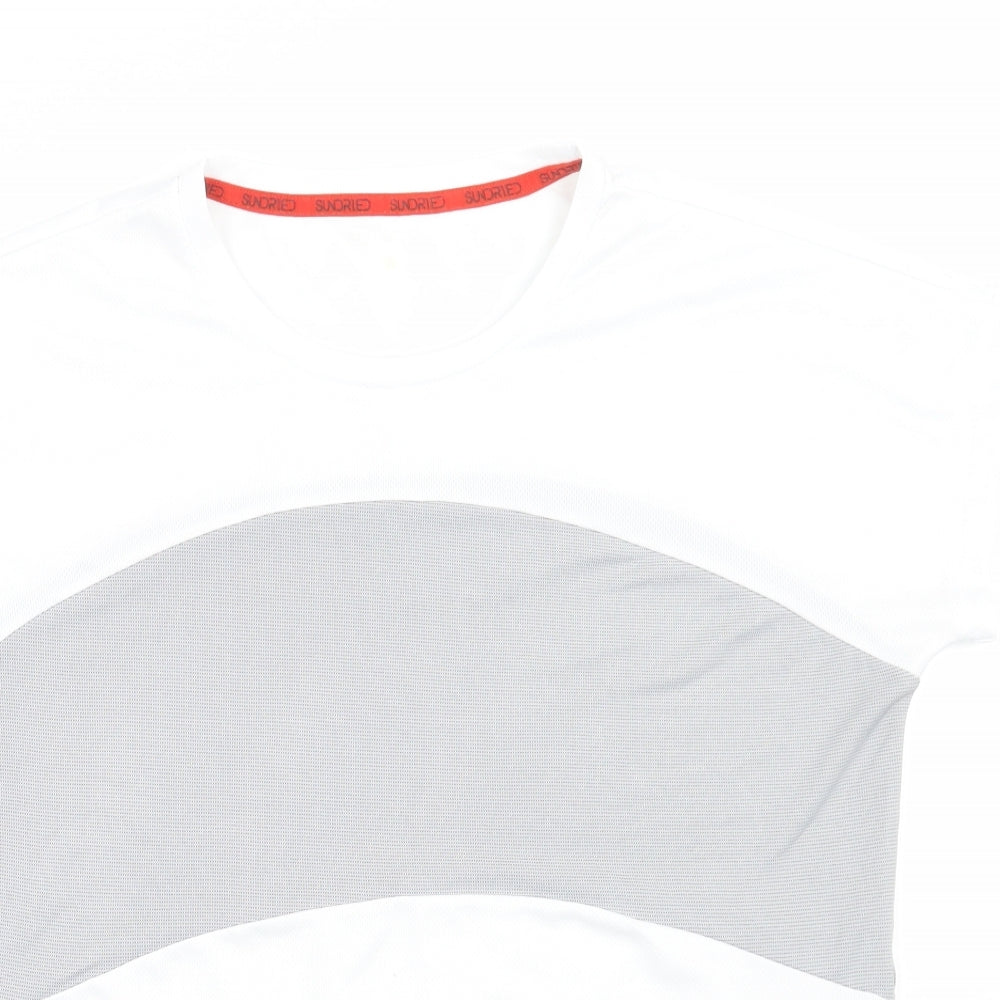 sundried Womens White   Basic T-Shirt Size L