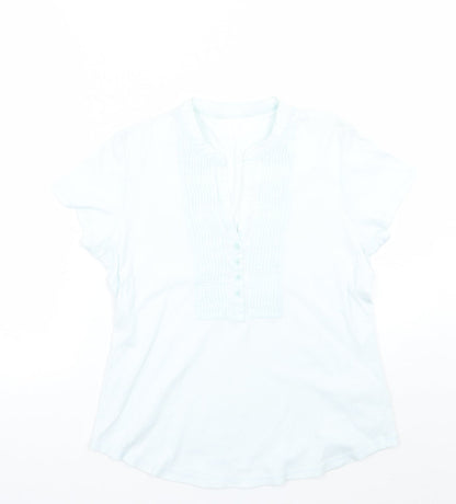 Womens UK Size 14 Marks and Spencer Blue Basic T-Shirt