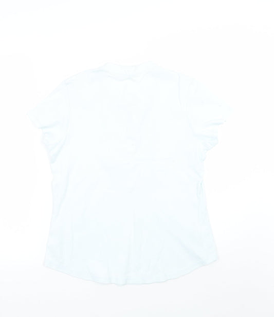 Womens UK Size 14 Marks and Spencer Blue Basic T-Shirt