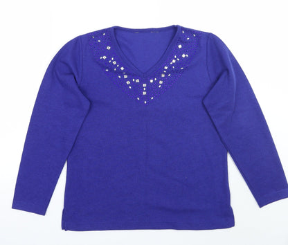 EWM Womens Purple   Basic T-Shirt Size 14