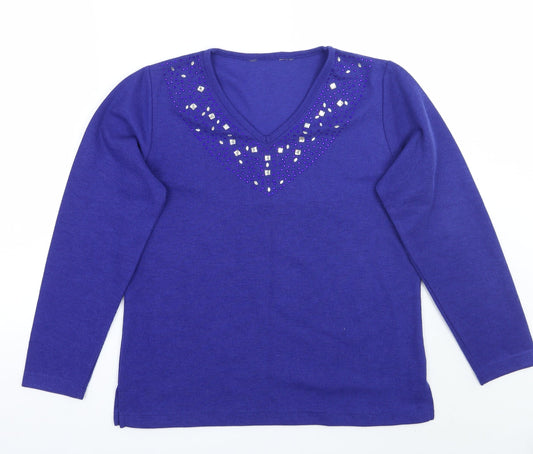 EWM Womens Purple   Basic T-Shirt Size 14