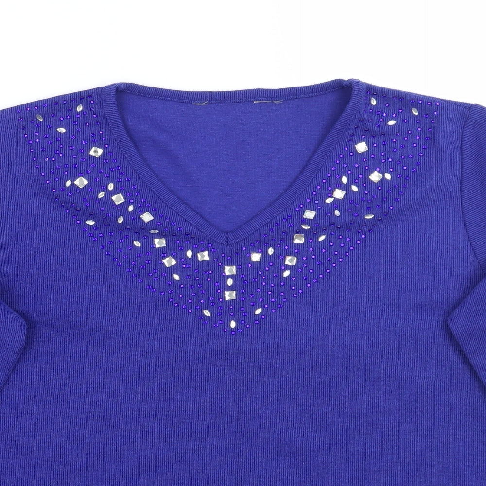 EWM Womens Purple   Basic T-Shirt Size 14