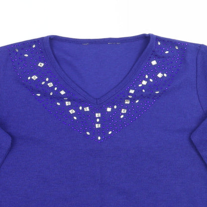 EWM Womens Purple   Basic T-Shirt Size 14