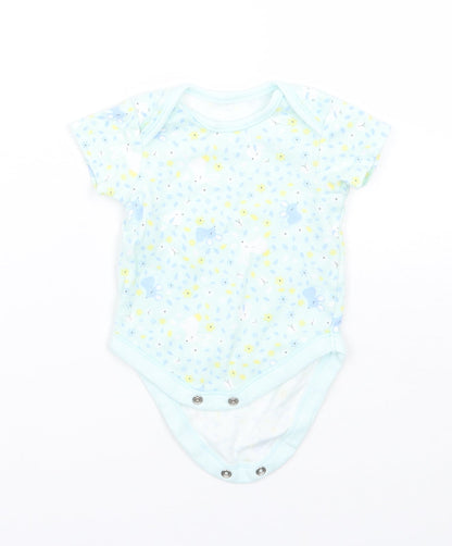 George Girls Green Floral  Babygrow One-Piece Size 0-3 Months