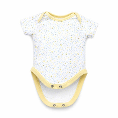 Front view of George girls’ white floral babygrow one-piece, size 0-3, months